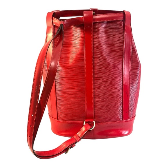 LOUIS VUITTON Red Leather Randonne EPI Shoulder Bag NEW WITHOUT TAGS - Picture 4 of 16